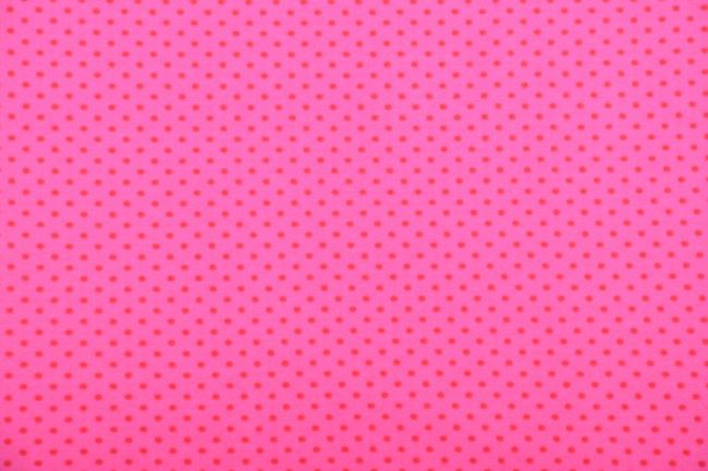 Bavlněný úplet v tmavě růžové barvě s drobnými puntíky 08005/115
