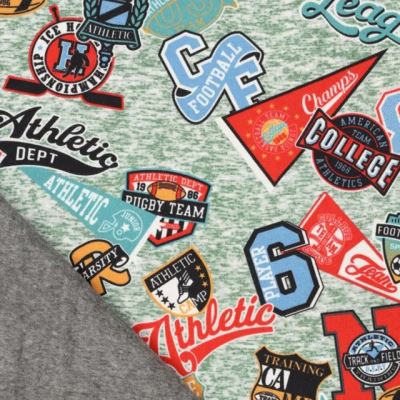 Alpenfleece v mentolové barvě s digitálním potiskem nápisů 22390/200 Alpenfleece v mentolové barvě s digitálním potiskem nápisů 22390/200