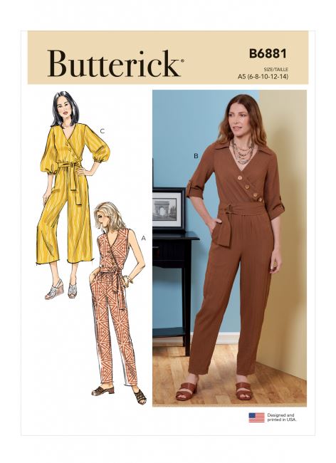 Střih Butterick na dámský overal ve vel. 42-50 B6881-F5