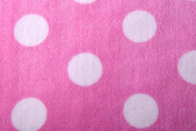 Flanel fleece v růžové barvě s puntíky 130.575/5018