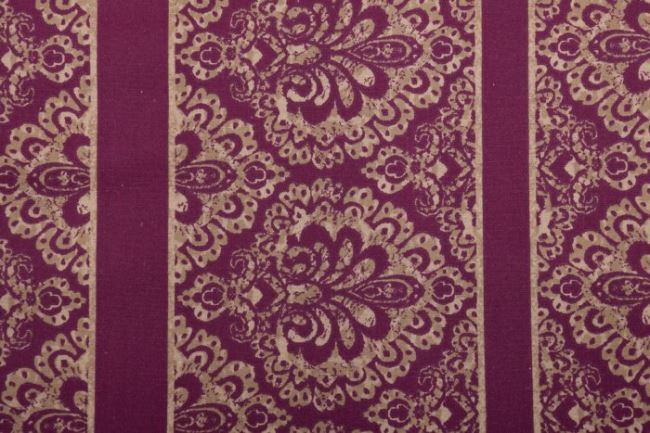 Americká bavlna na patchwork ve fialové barvě s ornamenty 199PYOPM/17