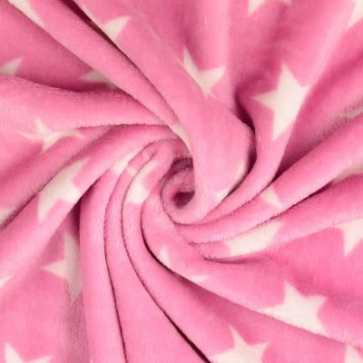 Flanel fleece v růžové barvě se vzorem hvězdiček 200279.5018 (3)