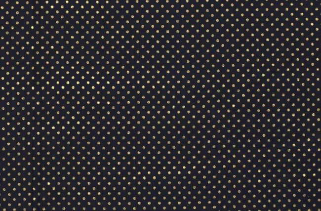 Vánoční látka z bavlny v tmavě modré barvě s potiskem puntíku 12701/008
