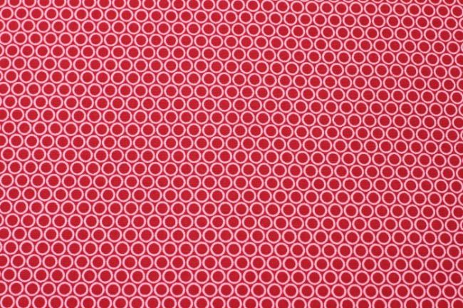 Bavlna se vzorem koleček v červené barvě 6507/015