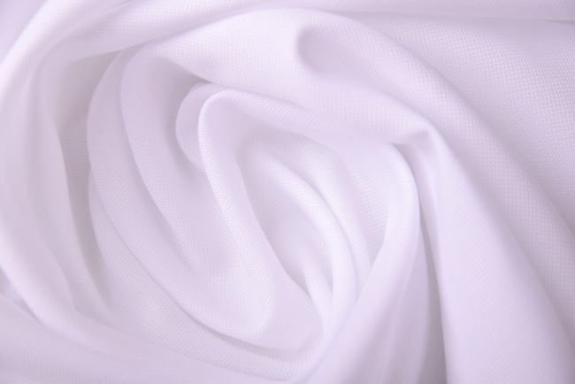 Jemná popelínová košilovina v bílé barvě s tkaným vzorem DEC0079