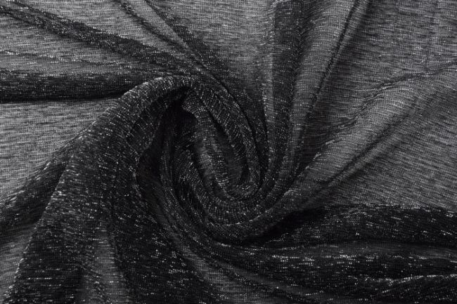 Společenská pletenina v černé barvě s lurexem 16554/999