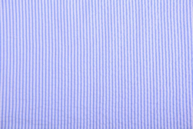 Krešovaná halenkovina v modré a bílé barvě s pruhy 61712