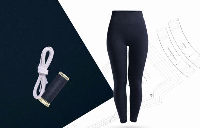 Set na šití sportovních legín v tmavě šedé barvě SET41