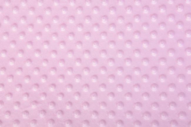 Minky fleece světle růžové s vytlačenými puntíky 03347/011