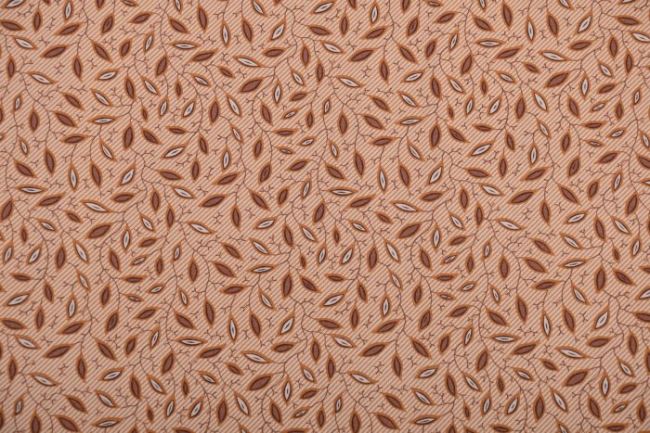 Americká bavlna na patchwork z kolekce Spice it up v béžové barvě s lístečky 38053-11