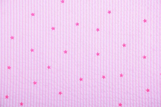 Krešovaná halenkovina s růžovými pruhy a hvězdičkami 61717