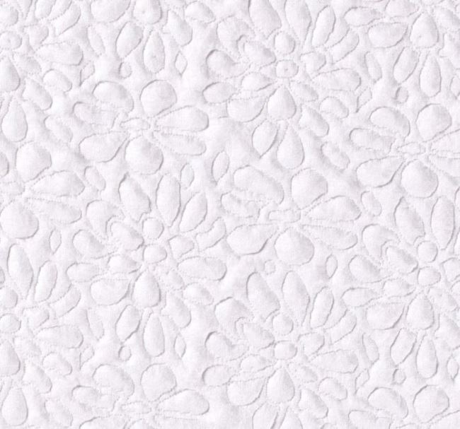 Silnější úplet v bílé barvě s platickým vzorem květin 15305/050