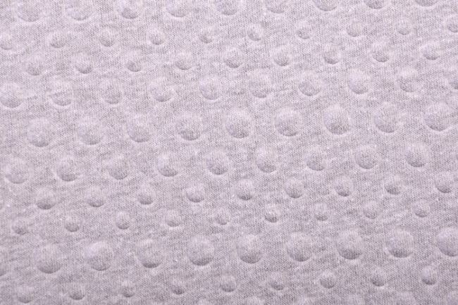 Teplákovina v šedé barvě s vytlačeným vzorem puntíků 129.930/5005