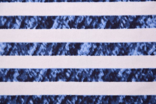 Bavlněný úplet se vzorem modrých pruhů PAR13