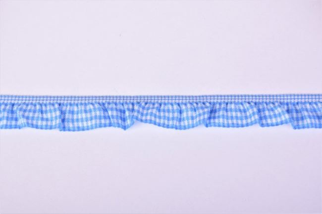 Pruženka s kanýrkem v modré pepitu 40856