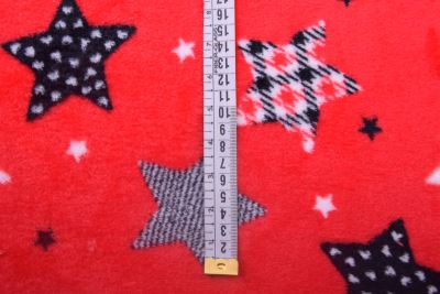 Wellness fleece v červené barvě s potiskem hvězdiček S2460R-3681 (3)