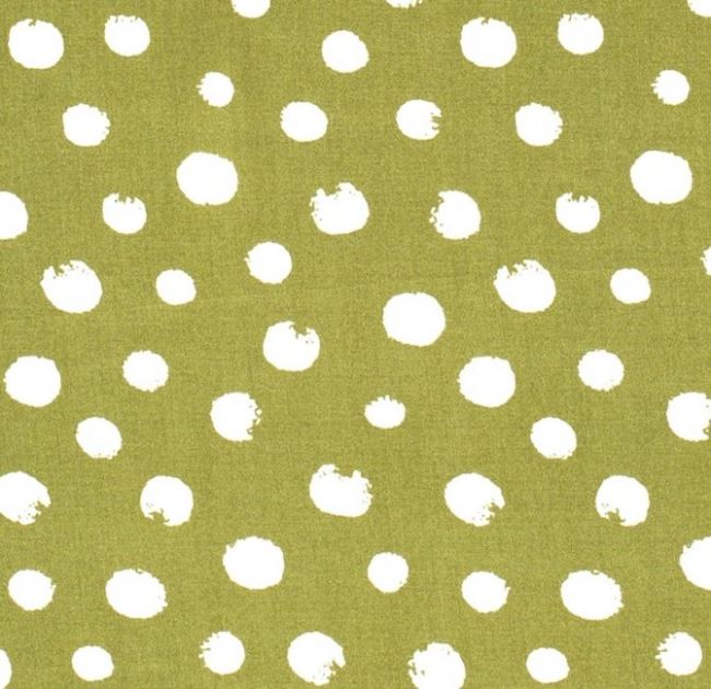 Viskózová látka v zelené barvě s puntíky 15131/023