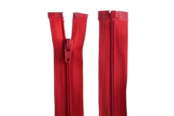Dělitelný zip červené barvy dlouhý 35 cm 3CR35/148