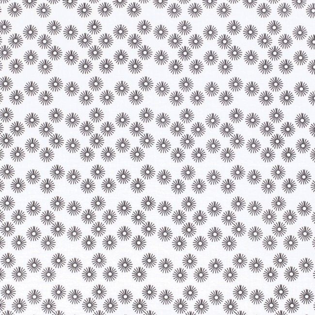 Mušelín v bílé barvě s potiskem květin 13054/050