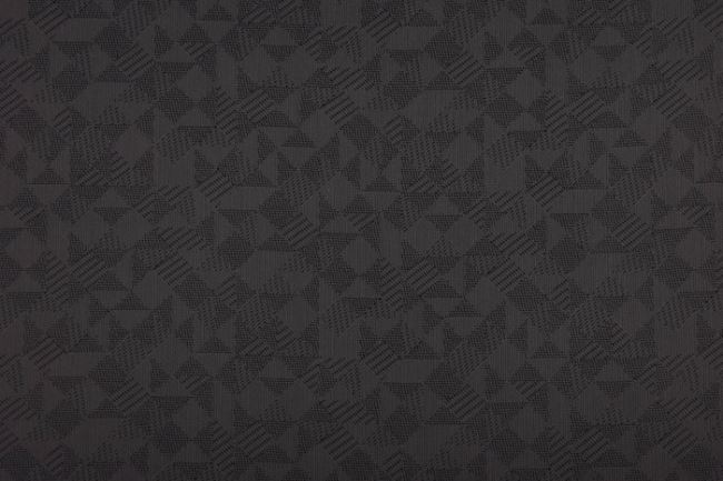 Podšívka polyesterová v černé barvě s tkaným ozdobným vzorem PD699