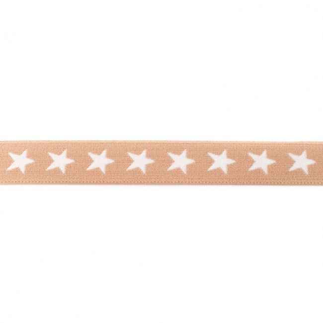 Prádlová guma o šíři 20 mm v béžové barvě s motivem hvězd 177R-40624
