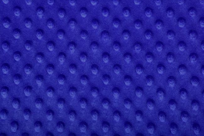 Minky fleece v barvě královské modři s vytlačenými puntíky 03347/005