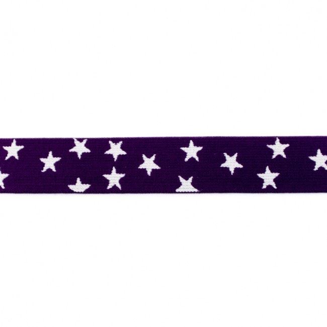 Ozdobná guma fialové barvy s hvězdičkami 41631