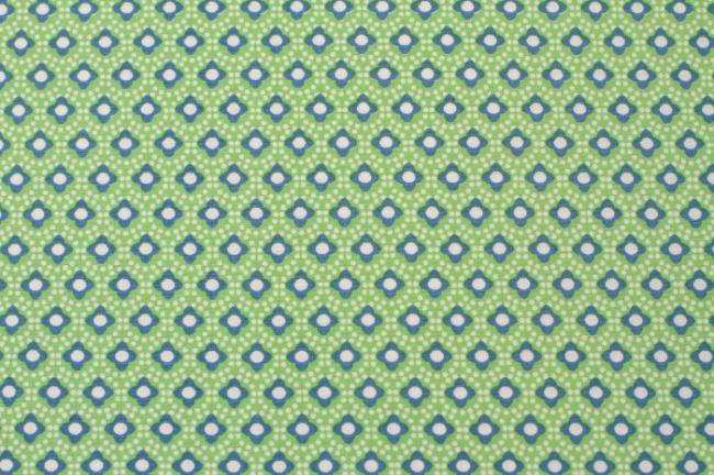 Bavlna se vzorem v zelené barvě 6496/025