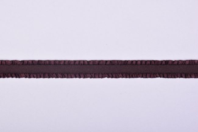 Lemovací pruženka s kanýrkem v hnědé barvě o šířce 1,2 cm 43522