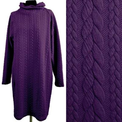 Pletenina ve fialové barvě s copánky 13423/805