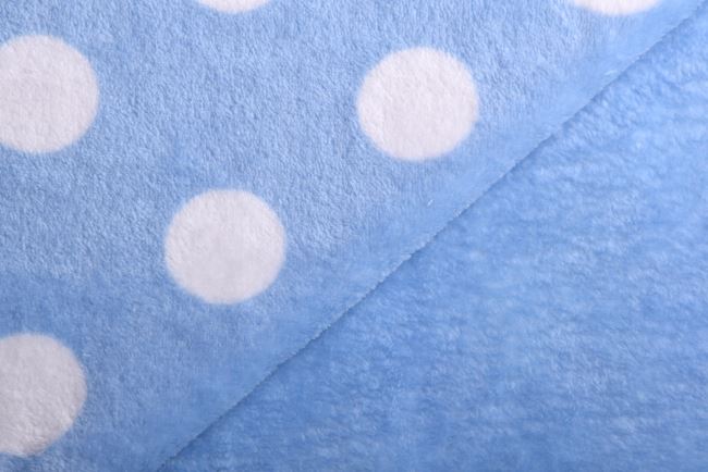 Flanel fleece v modré barvě s puntíky 130.575.5029