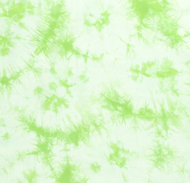 Bavlněný úplet se zeleným batikovaným potiskem 13049/021