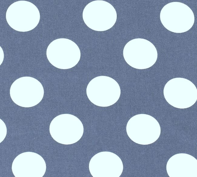 Viskózová látka s příměsí lnu v modrošedé  barvě s bílými  puntíky 17125/006