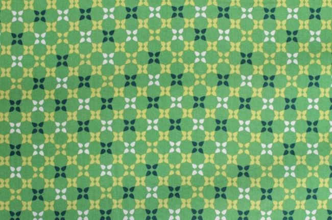 Bavlna se vzorem v zelené barvě 6509/125