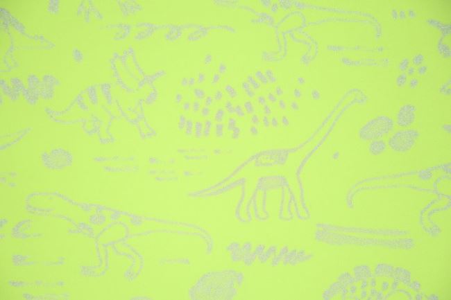 Reflexní softshell v neonově žluté barvě se vzorem dinosaurů KC8273-123