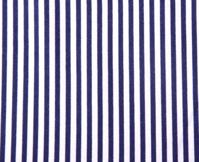 Viskózový úplet v bílé a modré barvě s pruhy VL070