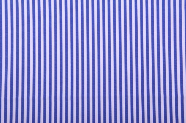 Bavlna se vzorem proužky v bílé a modré barvě 14944/651