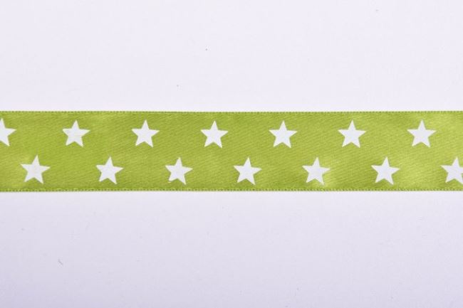 Ozdobná stuha v zelené barvě s hvězdami 11319