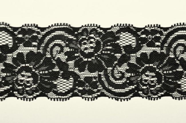 Elastická krajka v černé barvě 28859E