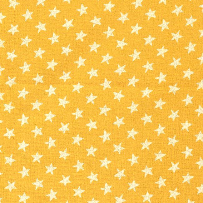 Mušelín ve žluté barvě s hvězdami 15514/034