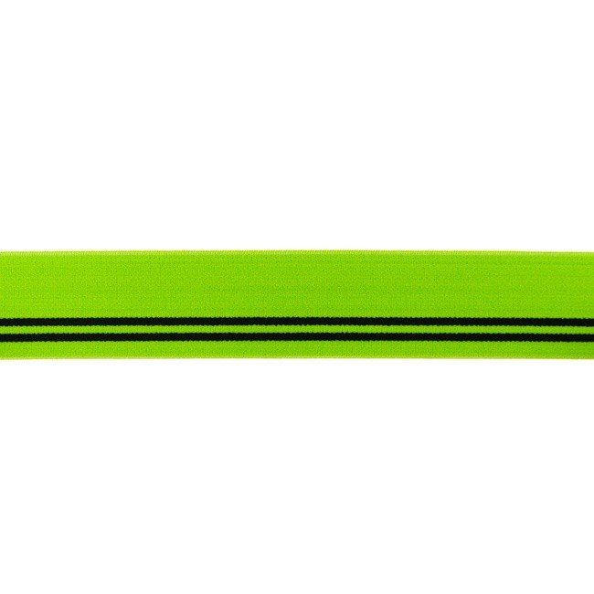 Ozdobná guma v zelené barvě s černými pruhy 3cm 32189