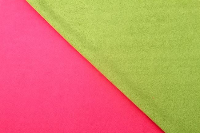 Oboustranný fleece zeleno-růžový 0375/878