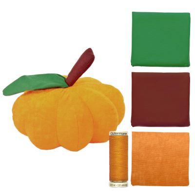 Set na šití podzimní semišové dýně v okrové barvě SET36