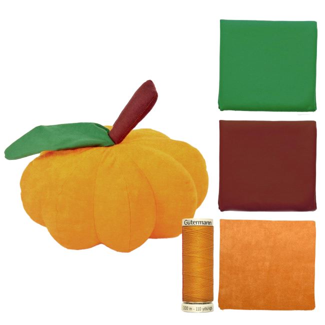 Set na šití podzimní semišové dýně v okrové barvě SET36