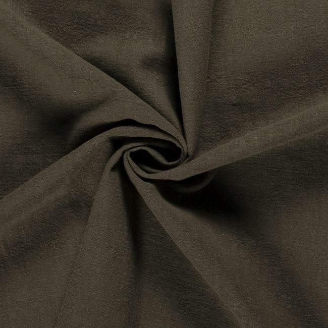 Praný len stonewashed v khaki barvě 02155/213K