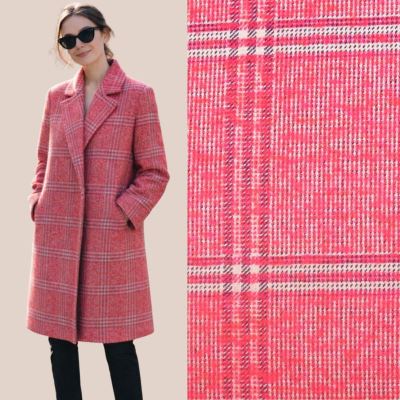 Kabátová látka s vlnou a vzorem kostky TI213 Kabátová látka s vlnou a vzorem kostky TI213