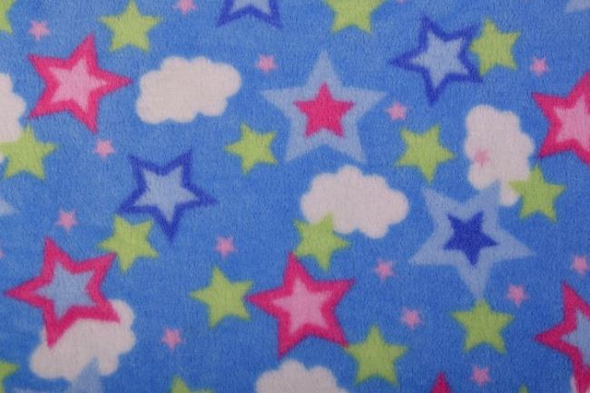 Wellness fleece v modré barvě s motivem hvězd JA41