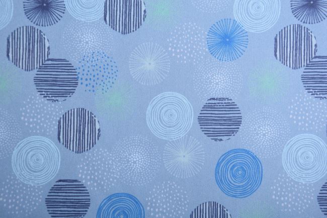 Softshell v modré barvě s potiskem ozdobných koleček K45001-023D