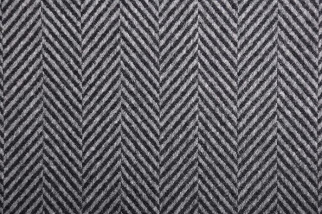 Kabátová látka v šedé barvě se vzorem rybí kost 90625/001