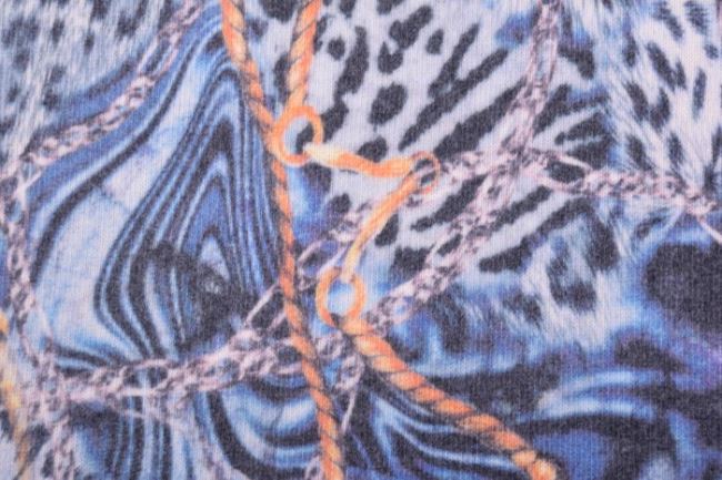 Mohérová pletenina se vzorem pásků a řetízků 4A787/012